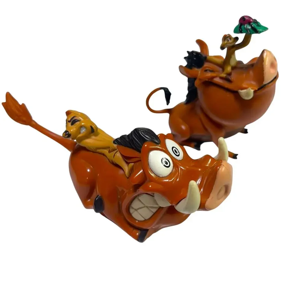 Vintage 1990s Disney Timon & Pumbaa Toy Lot Burger King Applause Lion King